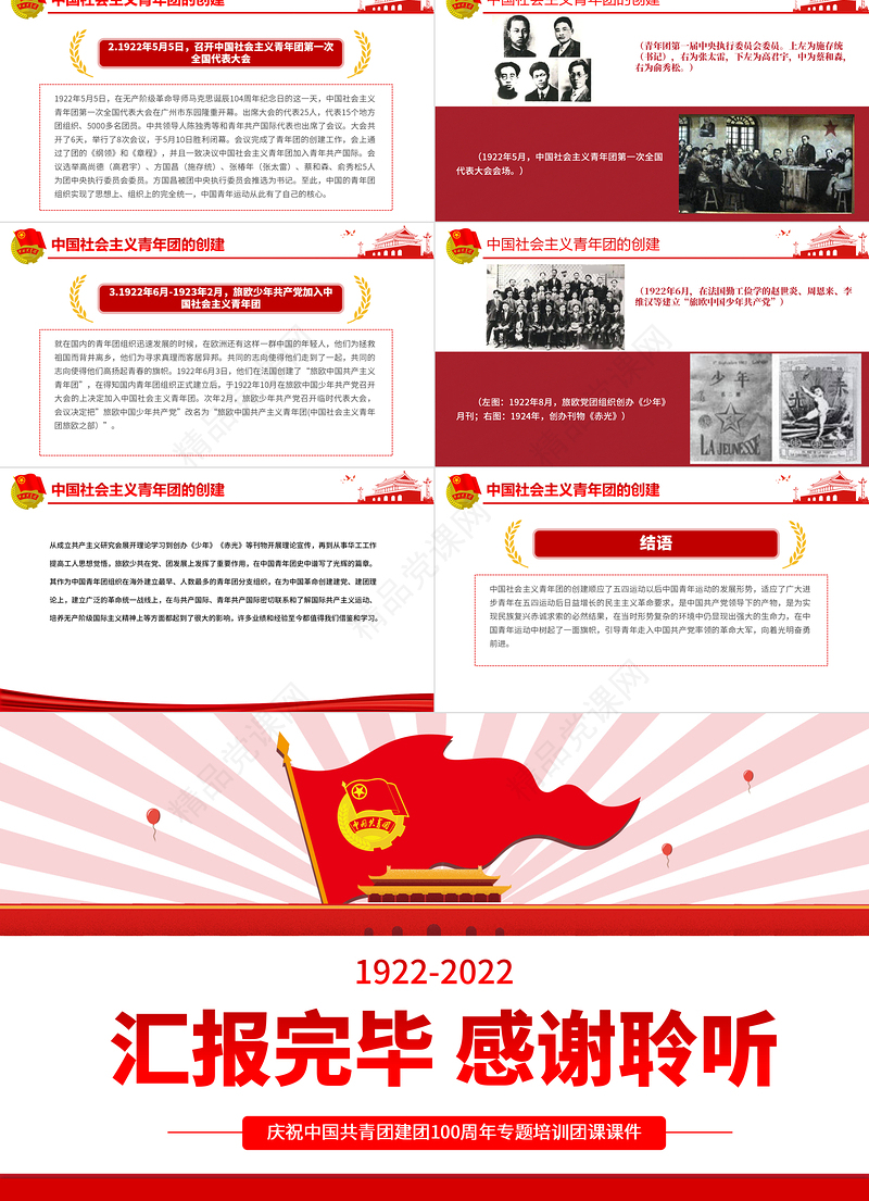 中国青年运动史PPT党政风简约五四以来党领导下的青年运动的光辉历程专题团课