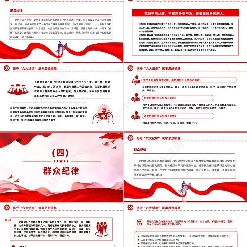 2024恪守“六大纪律”筑牢思想根基PPT精美创意扎实开展党纪学习教育专栏党课模板