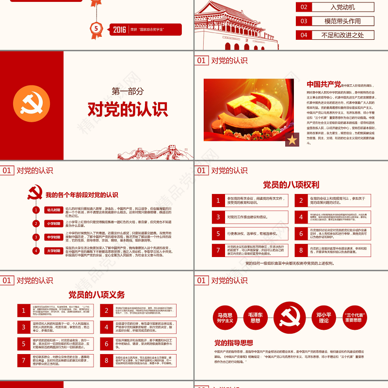 入党答辩PPT模板发展对象自我介绍演讲稿