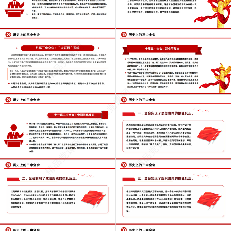 精美大气历史上的三中全会党史学习教育PPT党课课件