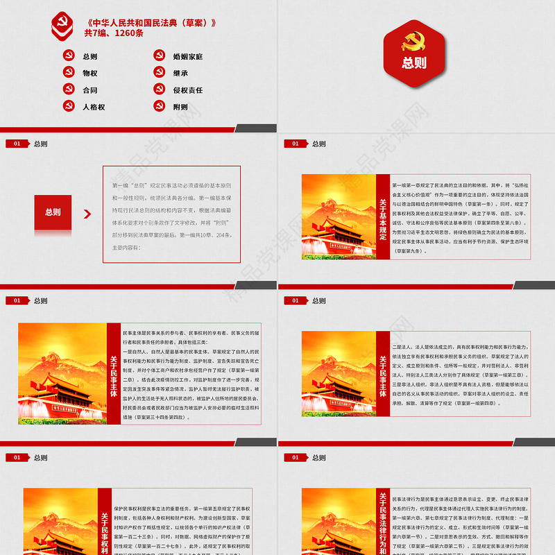 年中华人民共和国民法典草案学习解读党政PPT