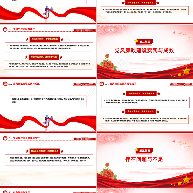 大气创意2024党建工作暨党风廉政建设工作报告PPT下载