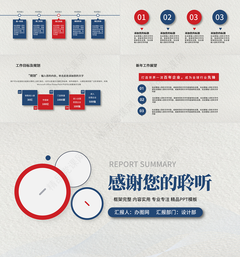 2023企业年终报告PPT简约高级年终总结工作计划PPT课件