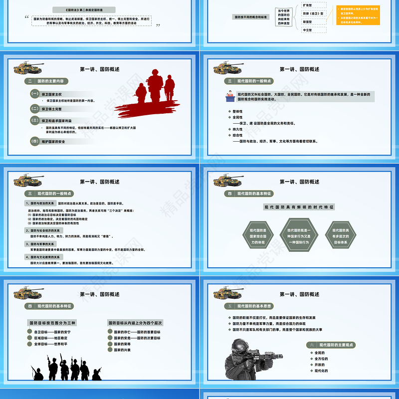 2022大学生军事理论PPT简洁风大学生学习军事理论增强国防意识专题模板课件