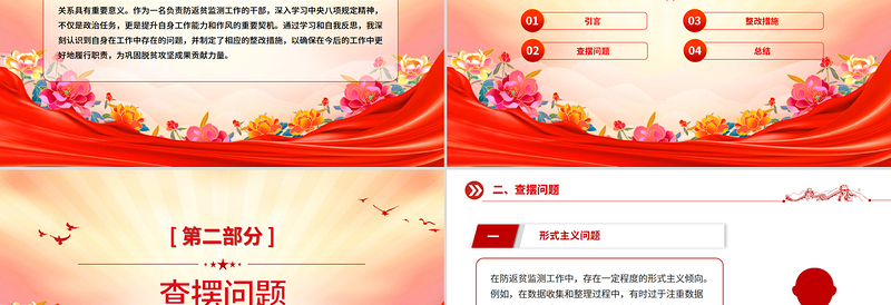 优质党建PPT防返贫监测干部学习教育问题查摆与整改措施模板