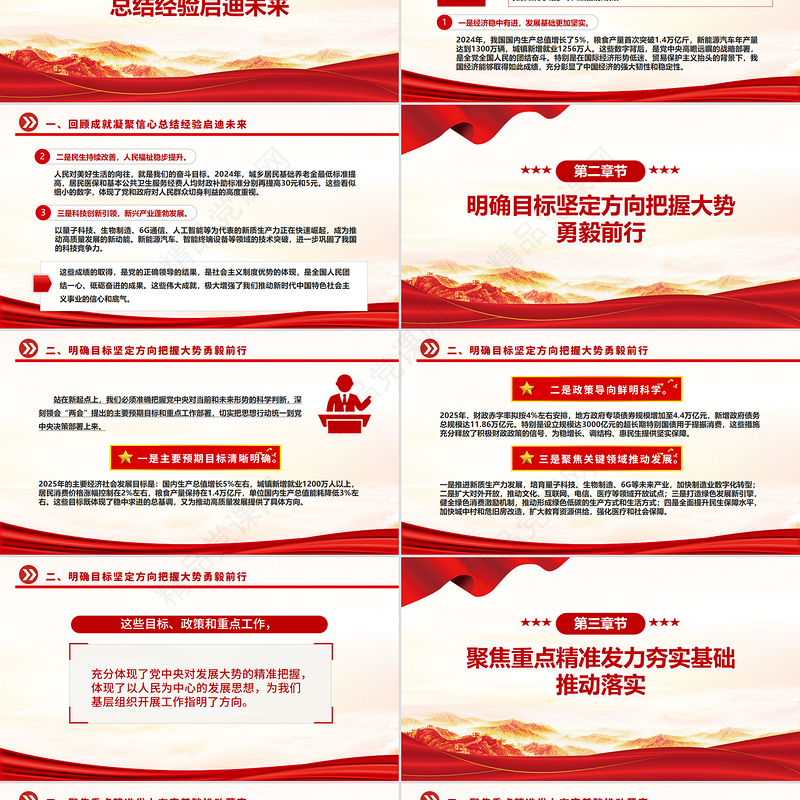 大气精美高举旗帜谋发展勇担使命谱新篇PPT2025全国两会精神专题课件