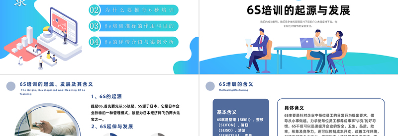年6S培训PPT蓝色简约商务风6s培训模板课件