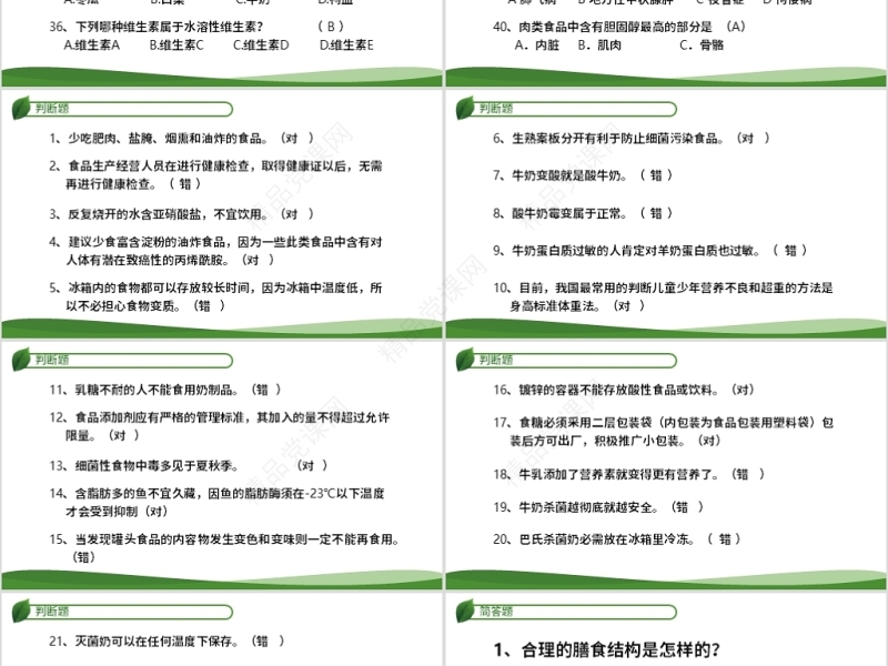 原创食品安全从我做起卫生健康主题班会PPT-版权可商用