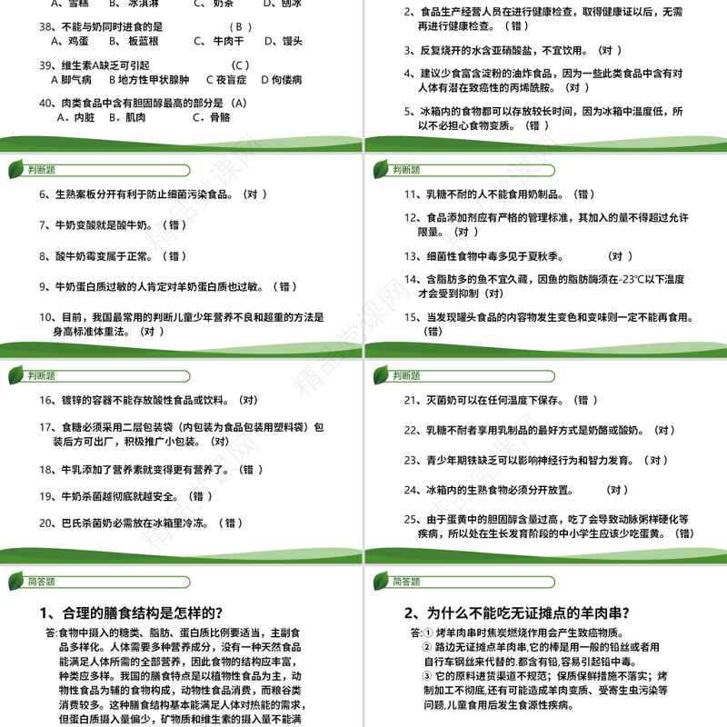 原创食品安全从我做起卫生健康主题班会PPT-版权可商用