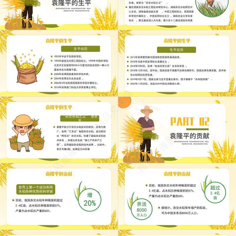 2021济天下精神永传传承杂交水稻之父—袁隆平精神小学卡通专题