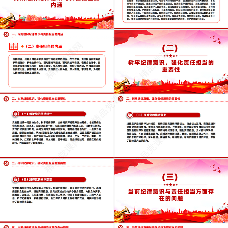 党政风树牢纪律意识强化责任担当PPT党员纪律教育党课课件