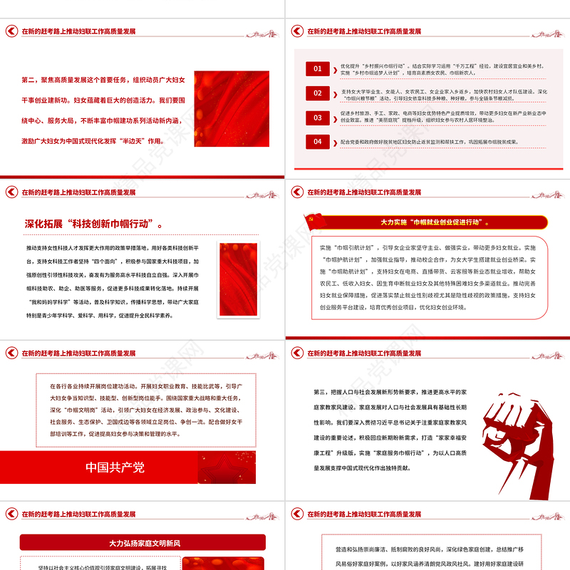 2023中国妇女十三大报告速览PPT红动党建风动员引领广大妇女为强国建设民族复兴而团结奋斗妇联党课下载