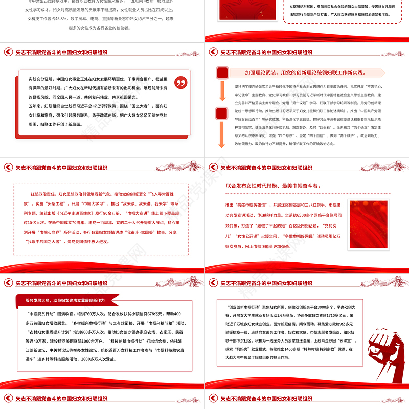 2023中国妇女十三大报告速览PPT红动党建风动员引领广大妇女为强国建设民族复兴而团结奋斗妇联党课下载
