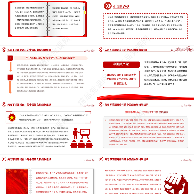 2023中国妇女十三大报告速览PPT红动党建风动员引领广大妇女为强国建设民族复兴而团结奋斗妇联党课下载
