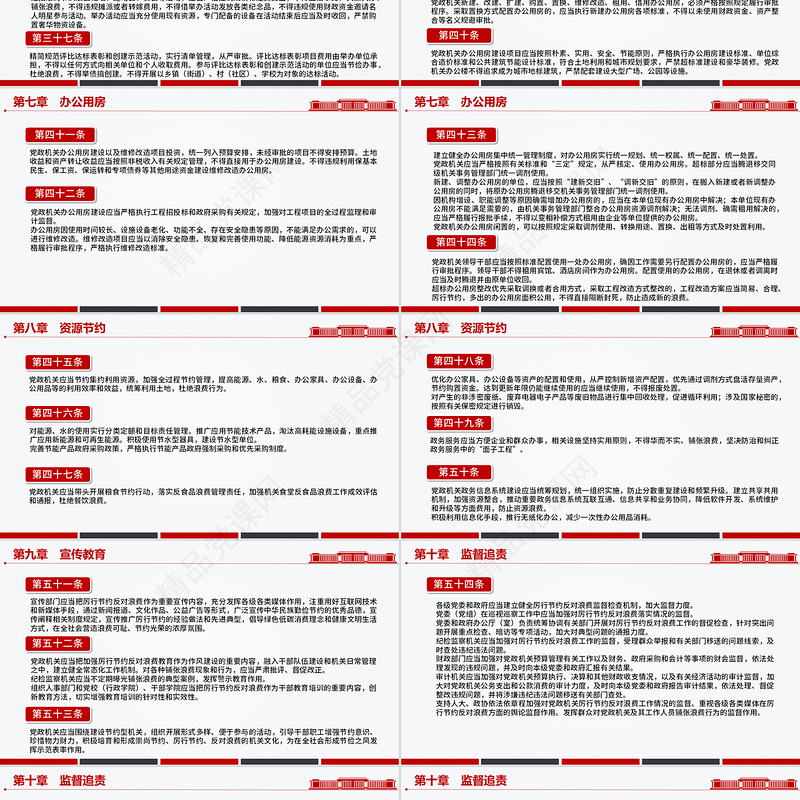 精品《党政机关厉行节约反对浪费条例》PPT党课课件