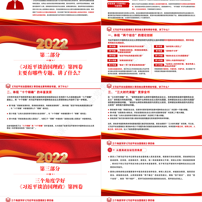 学习研讨《谈治国理政》第四卷PPT党政风坚持不懈用马克思主义中国化时代化的最新成果指导实践课件模板