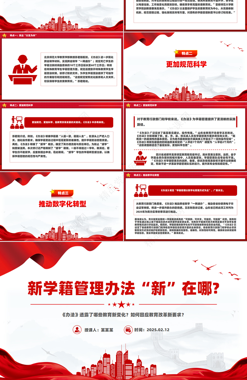 精品新修订《中小学生学籍管理办法》“新”在哪PPT课件模板