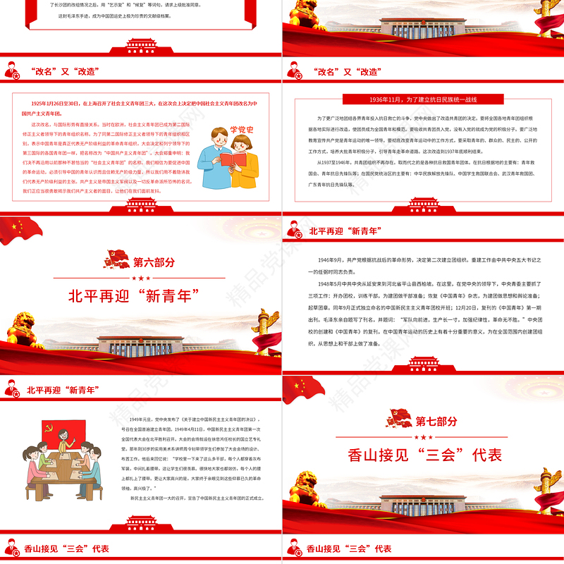 档案里的百年团史PPT红色大气共青团员百年团史学习专题团课课件