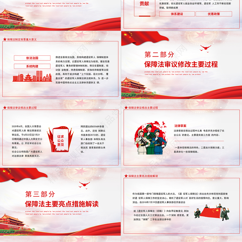 2021依法为盾保护最可爱的人PPT退役军人退役安置就业创业抚恤优待专题教育培训课件