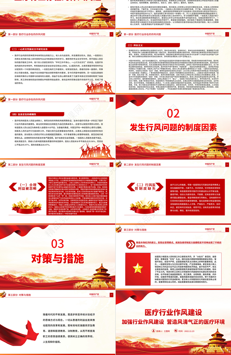 精美简洁医疗行业作风建设PPT医院加强行业作风建设营造风清气正的医疗环境工作总结汇报