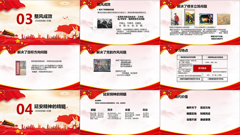 延安学习经验与延安精神微党课PPT模板