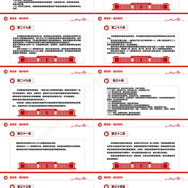 2024关于中华人民共和国农村集体经济组织法PPT红色大气法律法规课件下载