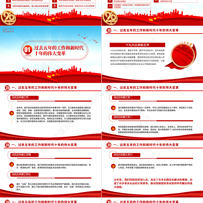 党的二十大报告PPT党政风学习党的20大精神党员干部辅导微党课课件1