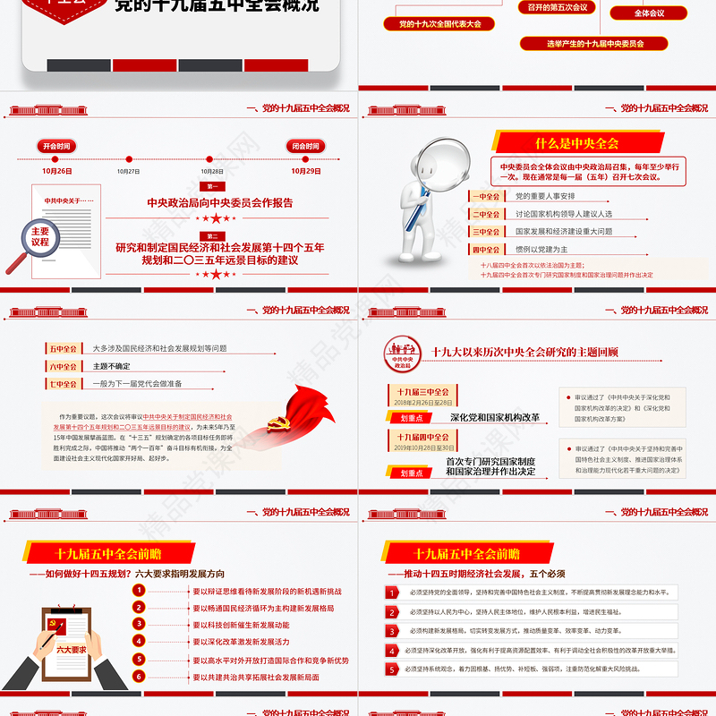 简约优质十九届五中全会精神解读十四五规划党课PPT