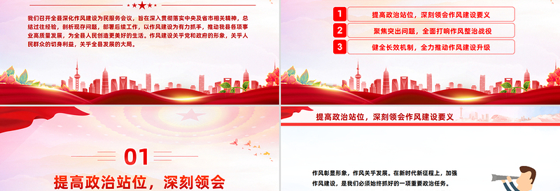 党政风在全县深化作风建设为民服务会议上的讲话PPT模板