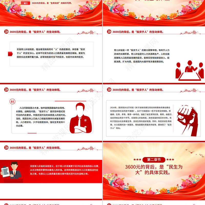 红色简洁育儿补贴3600元背后的三重深意PPT课件