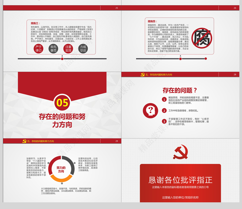 述职述廉报告机关年终总结PPT