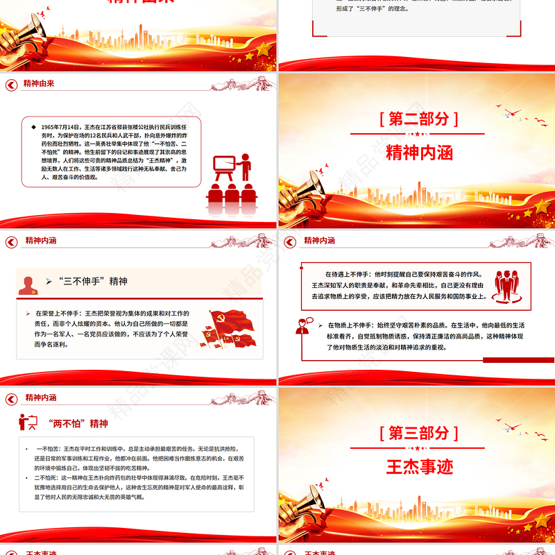 王杰精神PPT中国共产党人的精神谱系微党课
