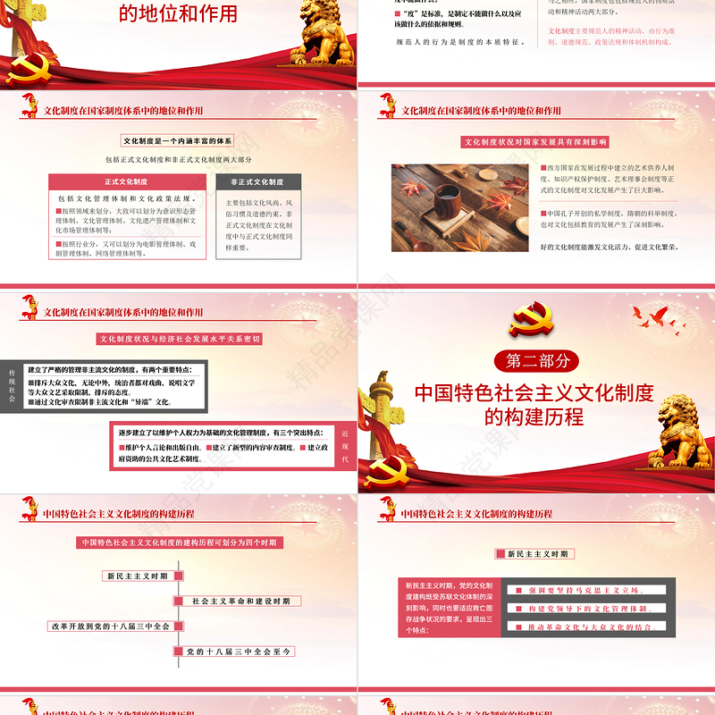 2021中国特色社会主义文化制度的建构历程和启示PPT党和人民在长期实践探索中不断完善形成的科学制度体系党课课件下载