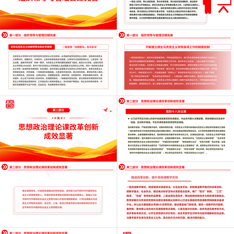 党的十八大以来马克思主义学院建设述评PPT大气党建风党员干部学习教育专题党课党建课件