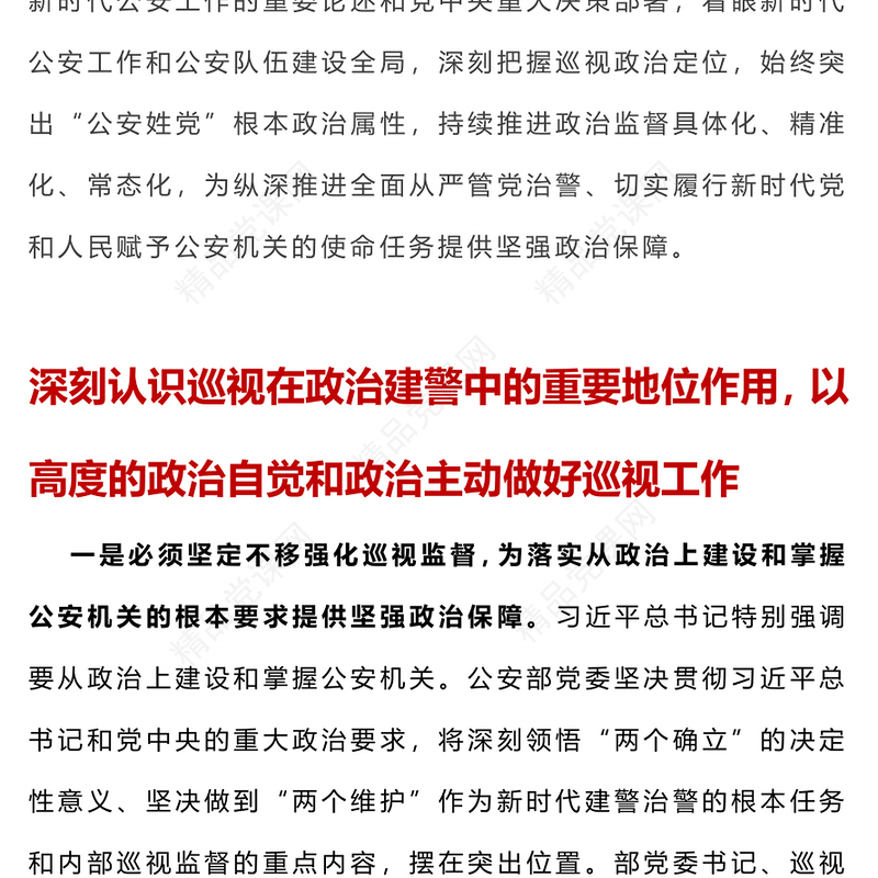 坚定不移深化政治巡视为全面从严管党治警提供强有力支撑公安系统党课研讨发言
