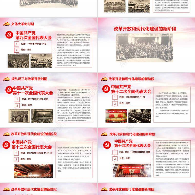 红色七一建党节中国共产党党史97年光辉历程党建党政PPT模板