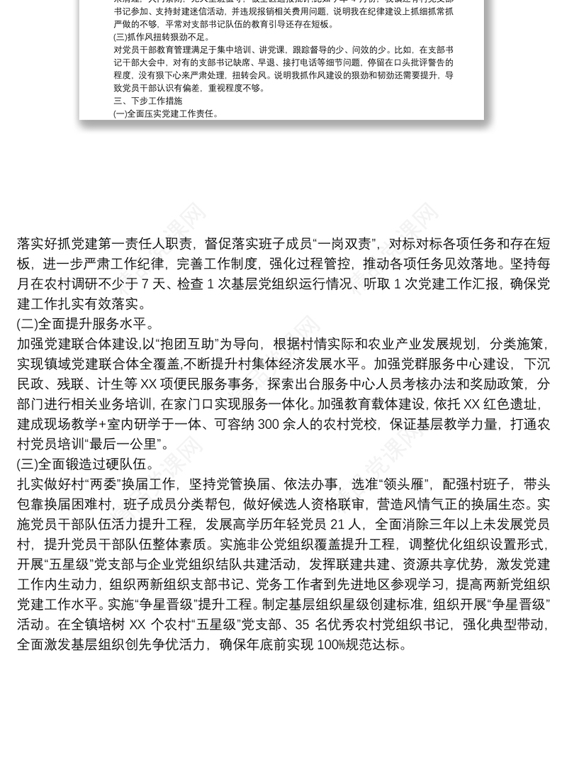 乡镇党委书记年度履职情况述职报告