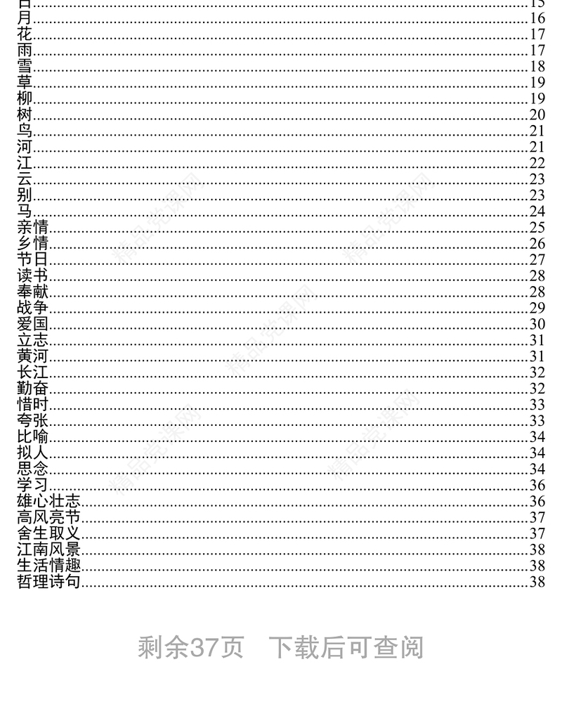 写材料常用古诗词分类