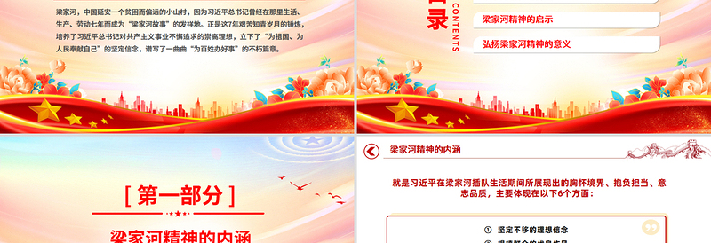 简洁大气弘扬“梁家河精神”争做合格共产党员PPT党课课件