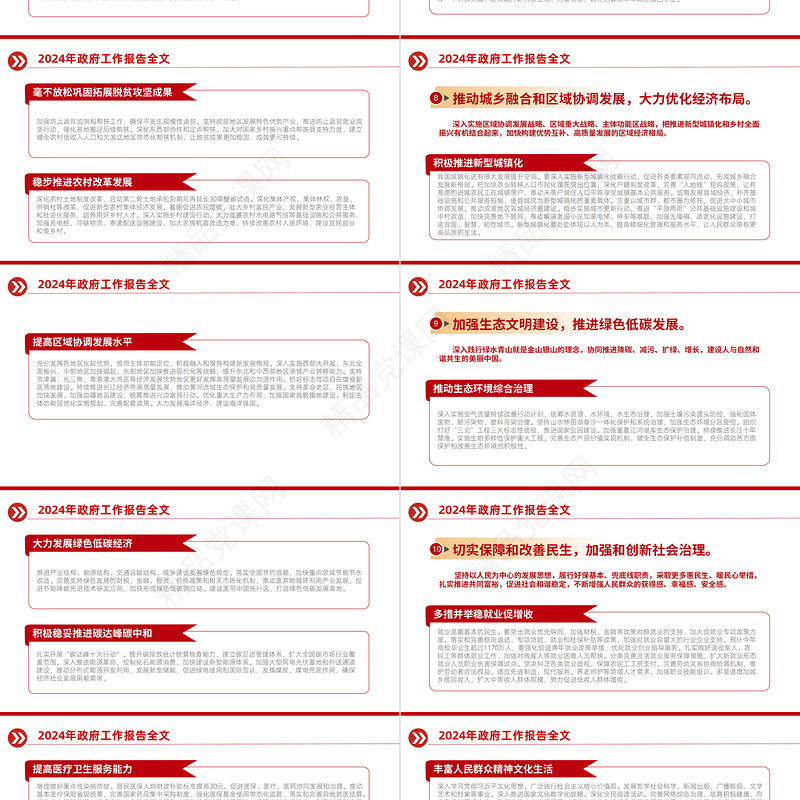 2024两会政府工作报告全文解读PPT党建风两会精神党员干部学习专题课件