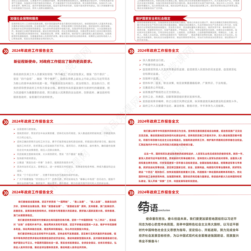 2024两会政府工作报告全文解读PPT党建风两会精神党员干部学习专题课件