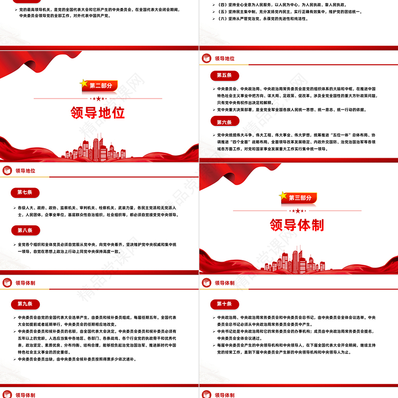 2024《中国共产党中央委员会工作条例》PPT大气精美党内法规系列微党课