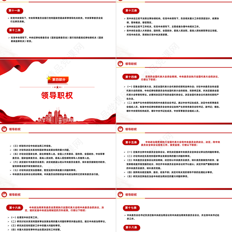 2024《中国共产党中央委员会工作条例》PPT大气精美党内法规系列微党课