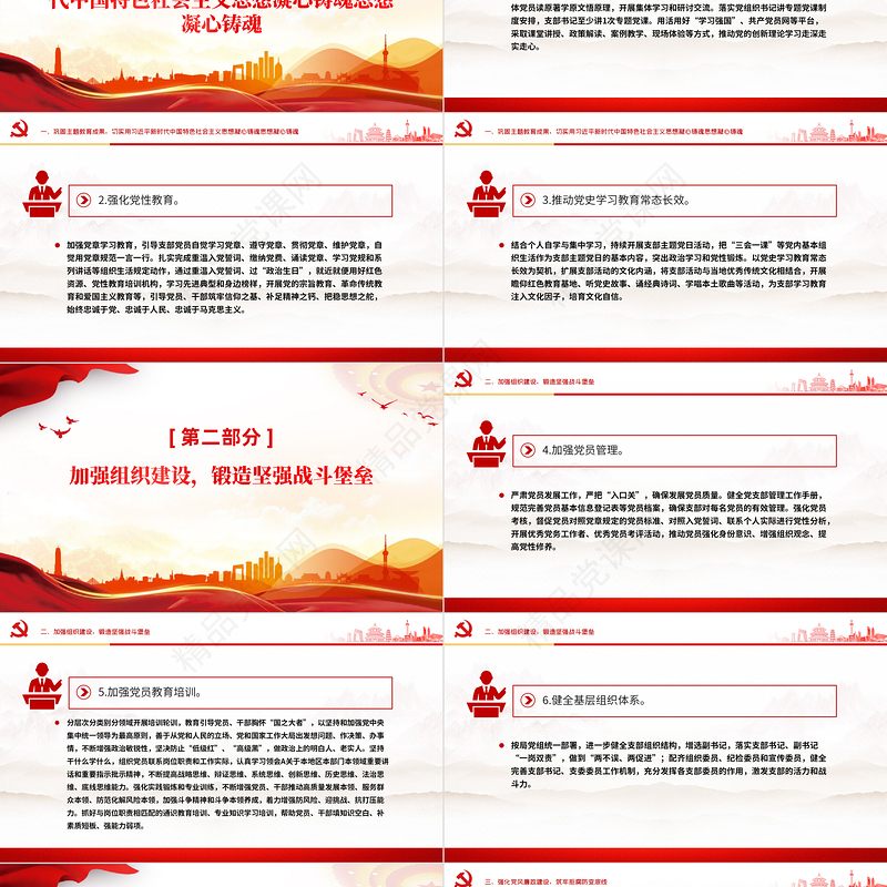 优质简约2024年度支部党建工作计划汇报PPT模板