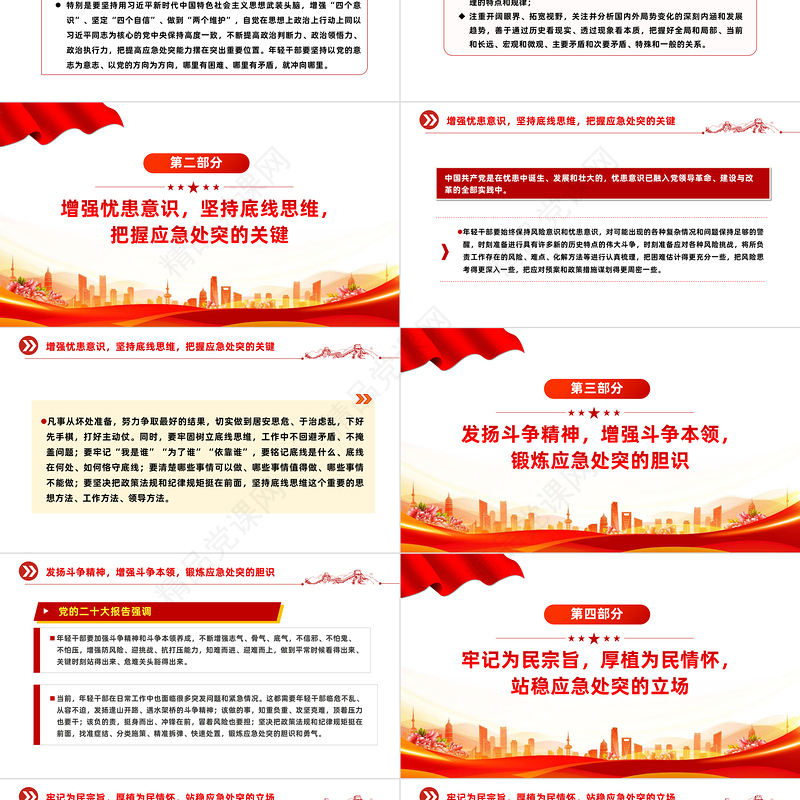 年轻干部应如何提高应急处突能力PPT红色简洁党员干部必读微党课下载