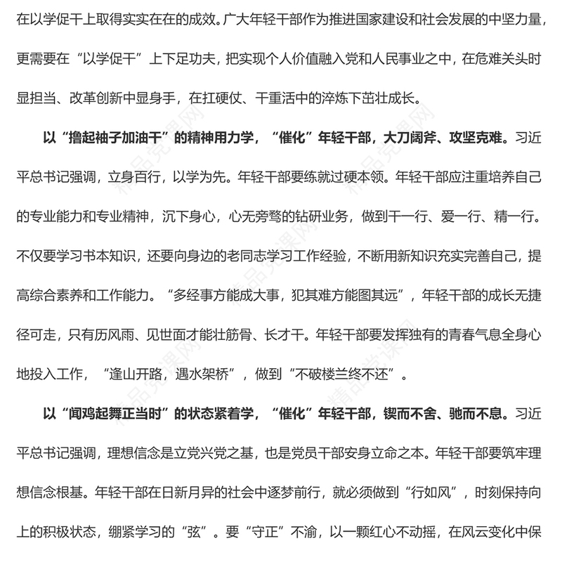 以学促干：年轻干部成长的“催化剂”（主题教育心得体会）