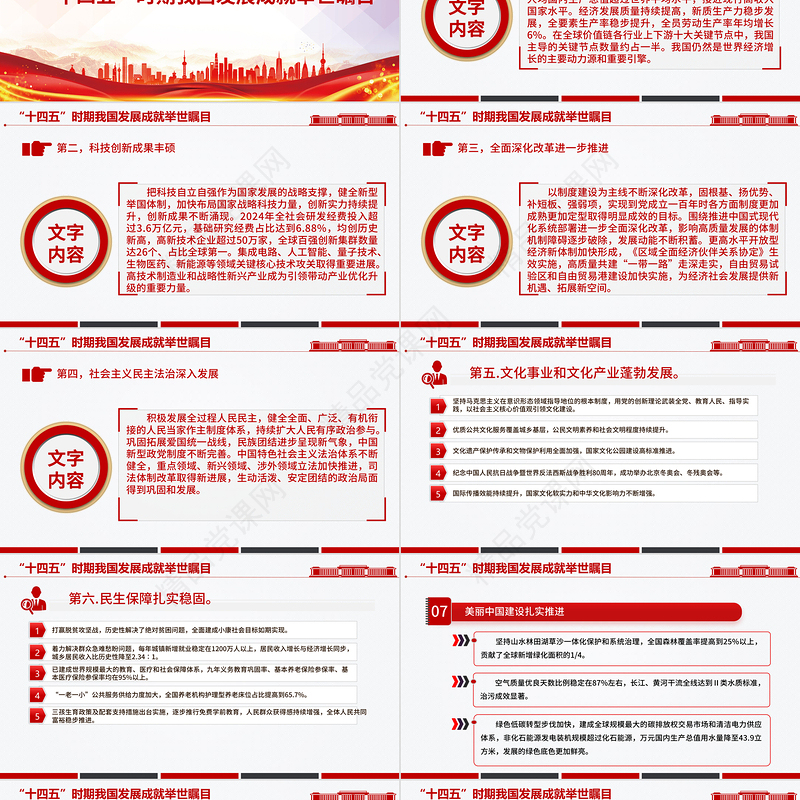 党建风“十四五”时期我国发展取得重大成就PPT党课
