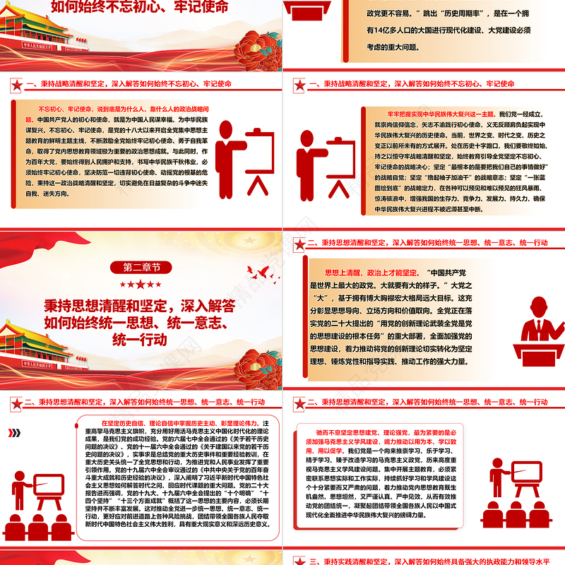 以独有的清醒和坚定解决大党独有难题ppt精美大气深入推进新时代党的建设专题党课