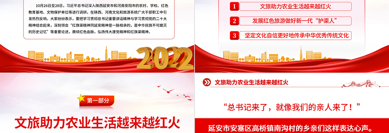 弘扬延安精神和红旗渠精神PPT简洁精美赓续红色血脉谱写新时代文旅新篇章专题党课