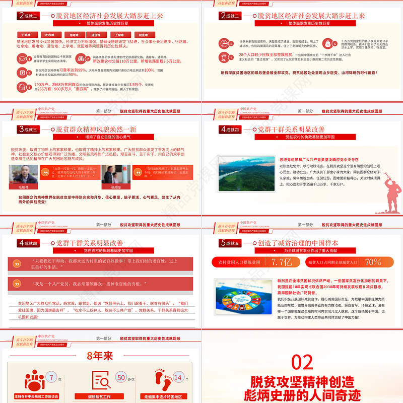 弘扬脱贫攻坚精神PPT红色大气中国精神谱系巩固拓展脱贫成果专题党政党课课件